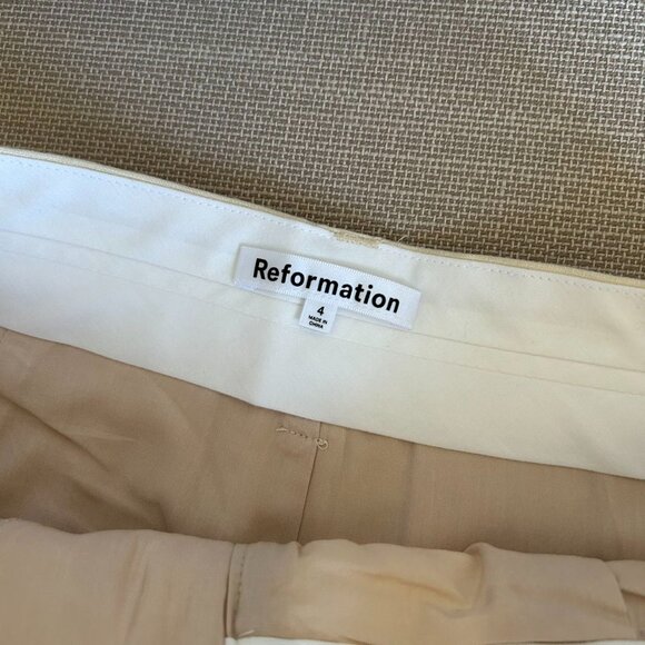 NEW Reformation Alex Linen Short Sz4/6 Sugar - Picture 6 of 8